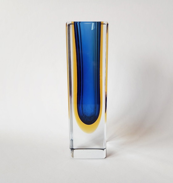 Image 1 of Modernist Block Vase von Flavio Poli Murano 1970'S