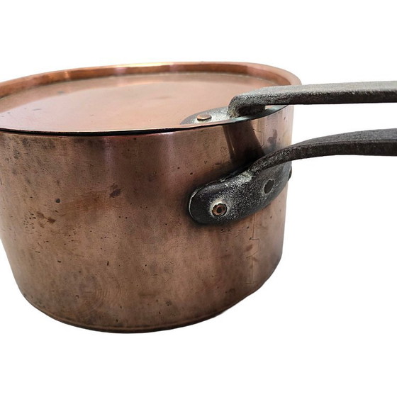 Image 1 of Grande casserole ancienne en cuivre français, XIXe siècle