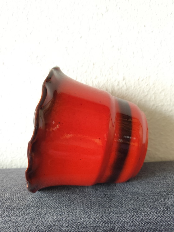 Image 1 of 🧡 Vintage flowerpot from the 70s/80s | Orange-brown | Ceramic West German style | approx. 14 cm
