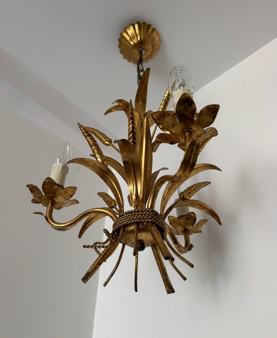 Image 1 of Lustre épi de blé doré Hans KOGL années 70