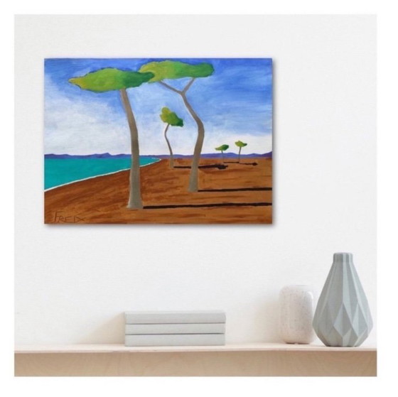 Image 1 of Acryl auf gerahmter Rohleinwand. 40 x 30 cm.