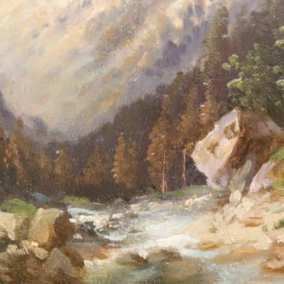 Image 1 of Mountain Landscape, Oil Painting on Board
