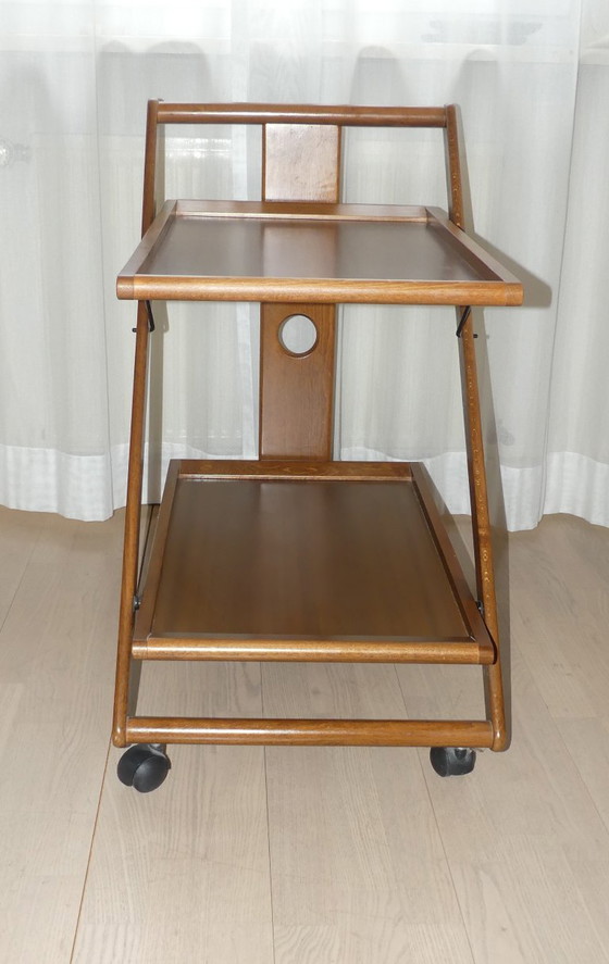 Serveerwagen/theetafel Foppapedretti walnoot opvouwbaar Italië UK2aeb – Wood, Vintage (photo 5 of 12)
