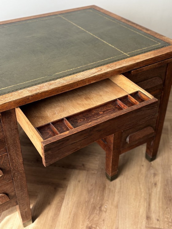 Image 1 of 1920s Vintage Oak Desk with Drawers