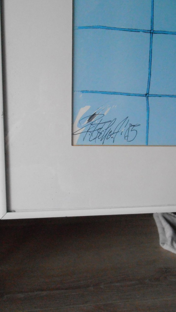 Image 1 of Rudiger Eschert - 1985- Volleyball- Signé- système d'accrochage