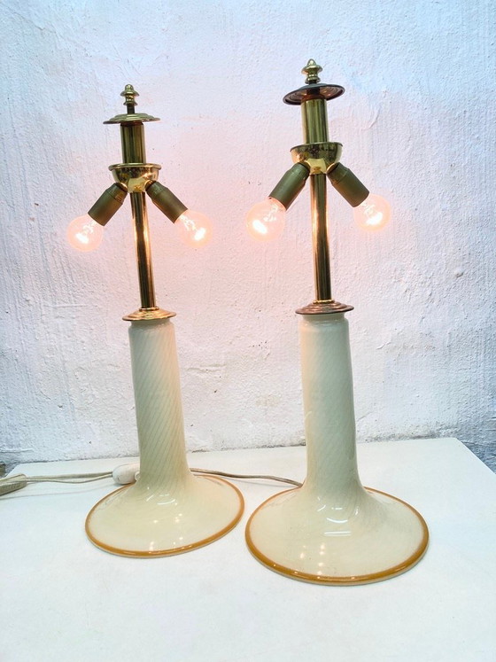 Image 1 of 2 basi per lampade da tavolo in vetro, design anni '60/'70