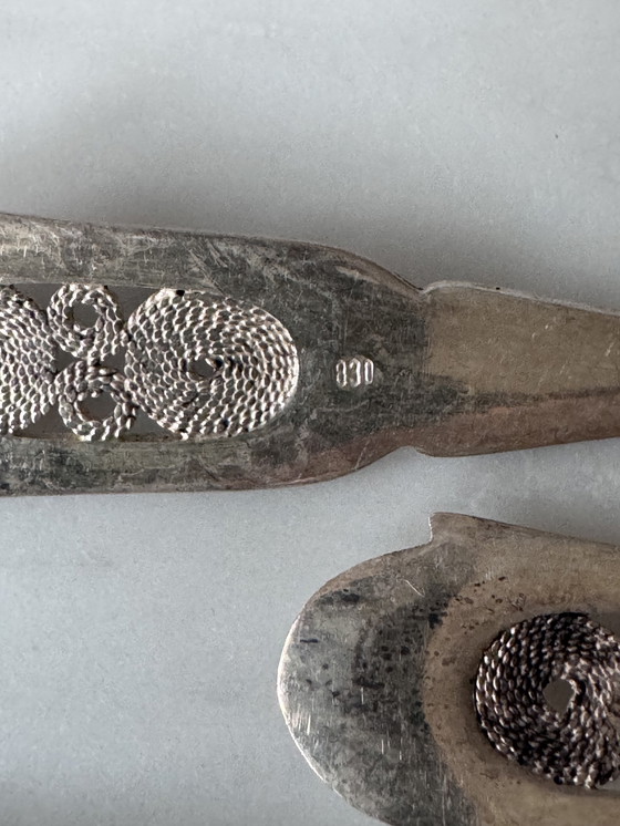 Image 1 of Set of 6 Vintage 830 Silver Dessert Spoons – 88g
