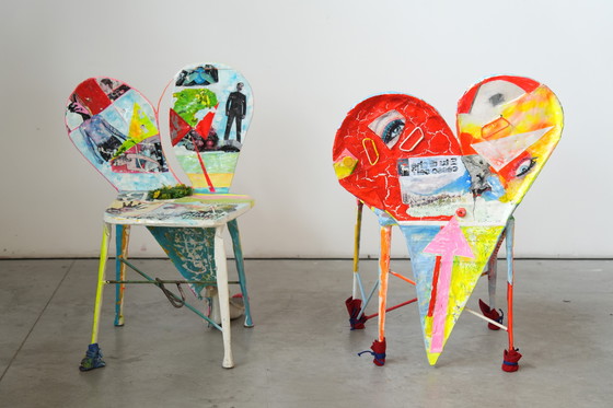 Image 1 of Set di 6 sedie Pop Art firmate da Guido Coletti (1995, firmate nel 2013)