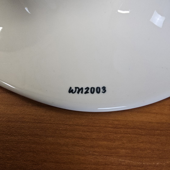 Image 1 of Bougeoir et coupe à fruits en céramique blanche, design Willem Noyons (design néerlandais)