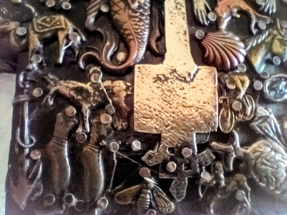Image 1 of Seltenes Estela Ogazón „Milagros“-Kreuz – Frühwerk (Stempel „MEX“)