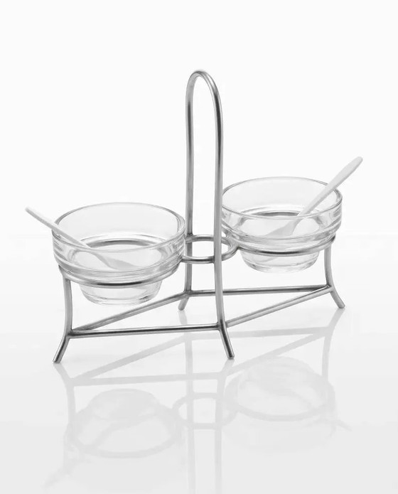 Antieke kruidenhouder – Zout / Peper in verzilverd metaal – Keukenaccessoires, Vintage (photo 7 of 7)