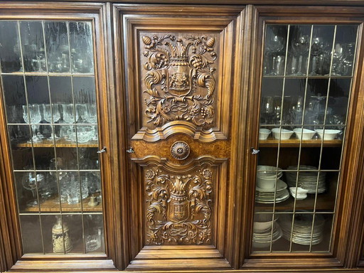 Mobile da soggiorno Wilhelm Albrecht in legno massello, antico