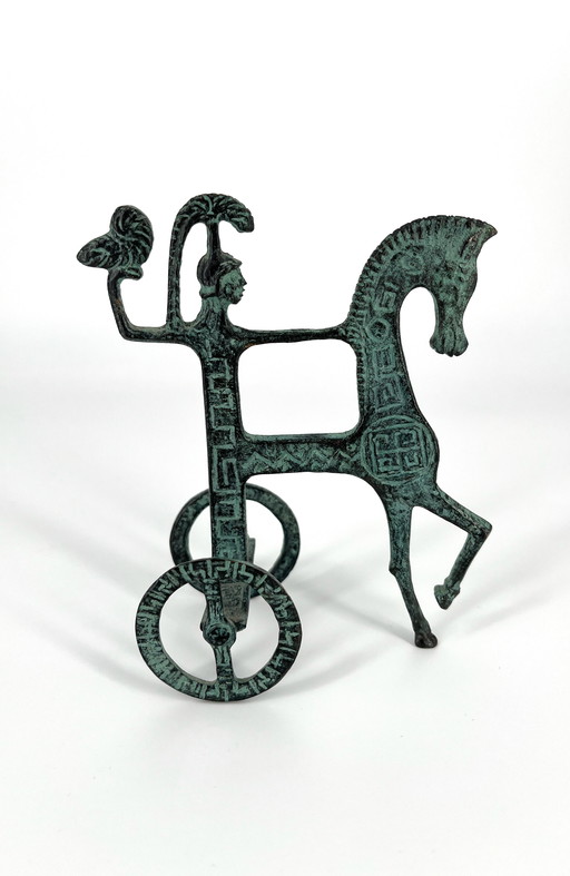 Figuur Frederick Weinberg stijl godin Athena & uil messing, brons