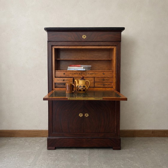 Mahoniehouten en esdoornhouten secretair bureau – Kledingkasten, Wood (photo 9 of 9)