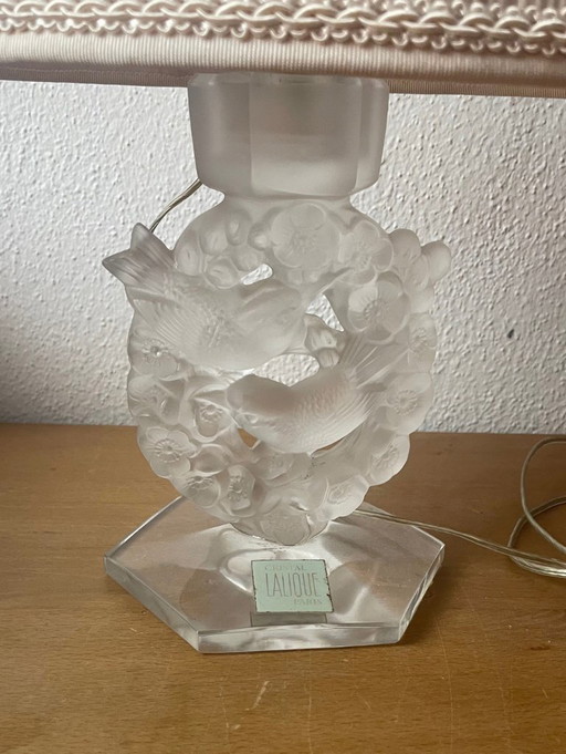 Lalique: Tischleuchte mit Vögeln, original 1930