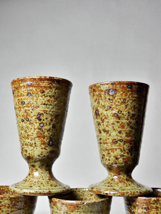 Image 1 of 5X Mazagrans Vintages Handcrafted Stoneware Pyrity Cup Glasses