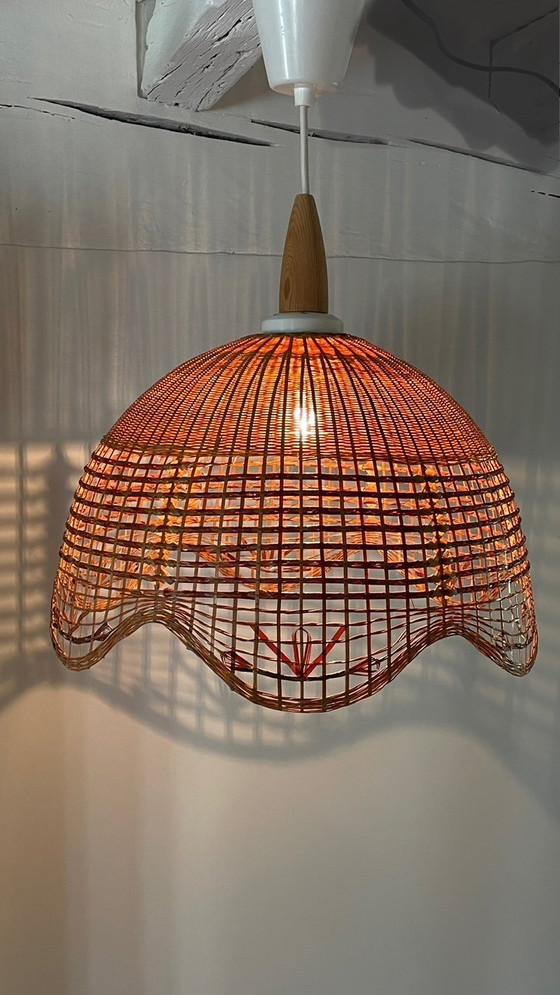 Image 1 of Hanglamp Bloem Osier Vintage Frankrijk