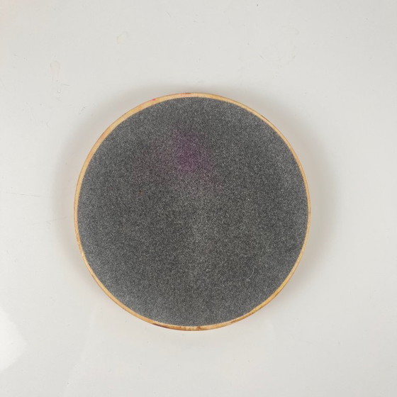 Image 1 of Set of 6 coasters in blue agate and wood, Midcentury modern