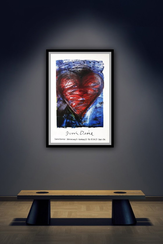 Image 1 of Jim Dine: "Cuore". Manifesto originale del 1974. Firmato sulla targa.