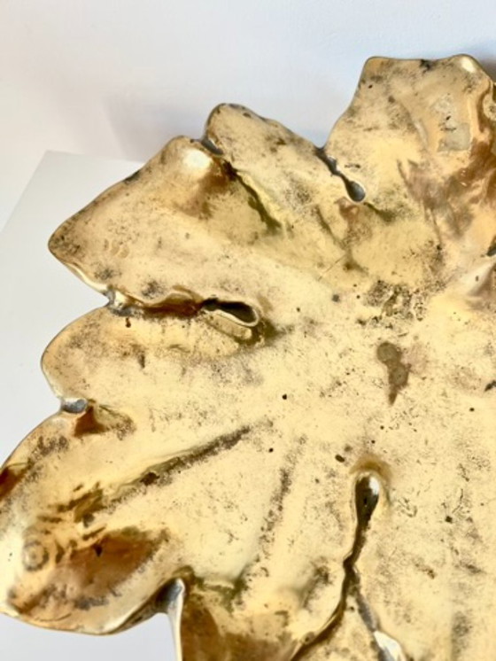 Image 1 of Dekorative Schale in Form eines Blattes - Vergoldete Bronze - Anfang XXᵉ Jahrhundert