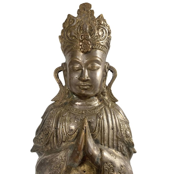 Kwan Yin Ladakh antico – Mudra Namaskara del XVIII secolo – Sculture, Bronze (photo 8 of 10)