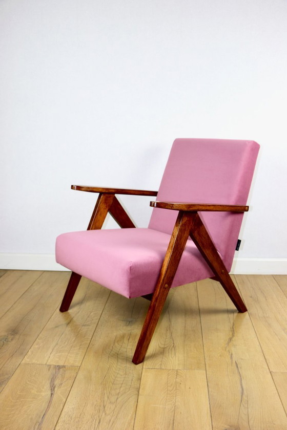 Image 1 of Vintage fauteuil B-310 VAR roze Jade structureel jaren 70 - 2 stuks beschikbaar