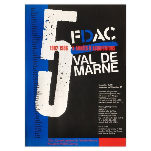 Póster Jean Widmer FDAC Val De Marne 1987 – posters, Paper