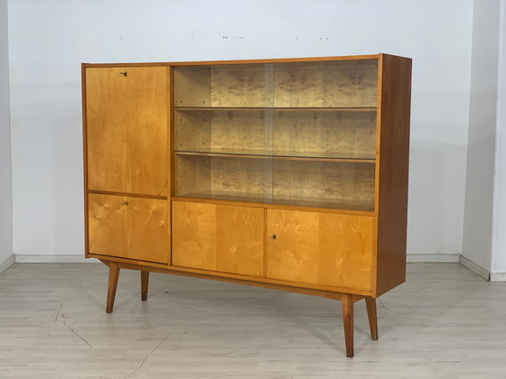 Image 1 of Mid Century hoge kast servieskast woonkamer kast vintage