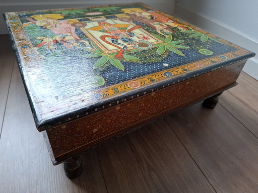 Table d'appoint indienne, vintage, peinte à la main !!!