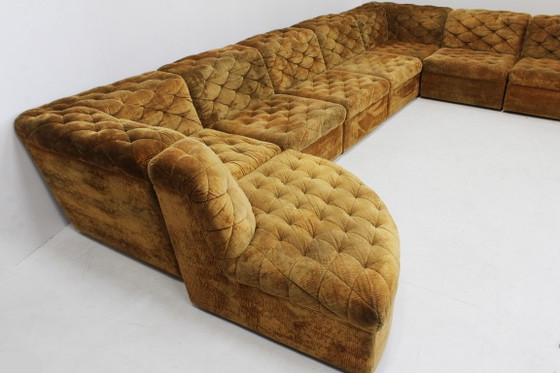 Canapé sectionnel modulaire vintage en velours des années 70 par Laauser, ensemble de 9, Canapés modulables (photo 2 sur 11)
