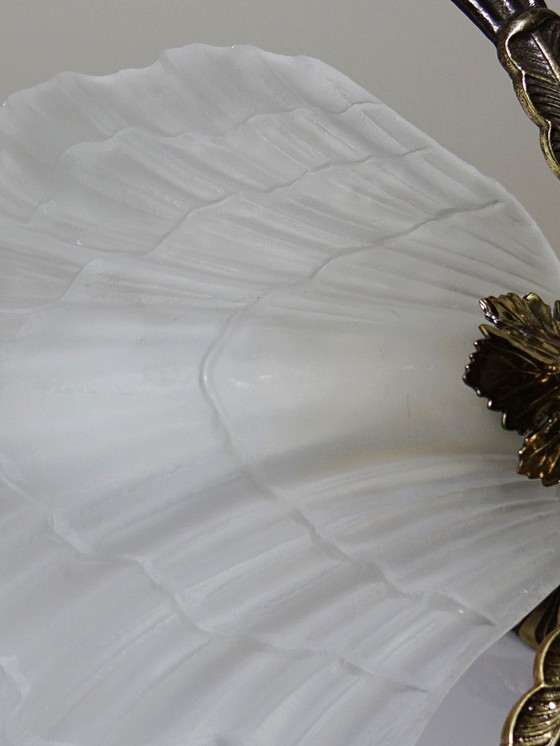 Image 1 of Lustre Hollywood Regency Art Déco vintage 80-90 Bronze Mariner Coquillages