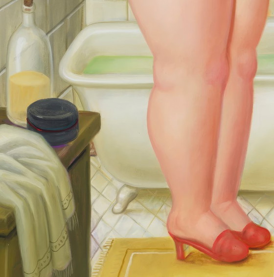 Image 1 of Friseursitzung im Badezimmer – Fernando Botero Poster 50 × 70 cm