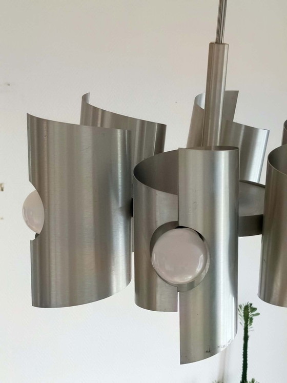 Space Age Chandeliers aluminum 1970 Polam Bielsko – Aluminium (photo 4 of 14)