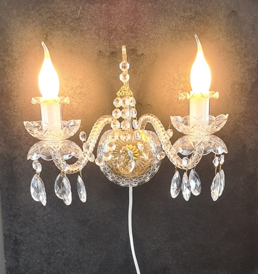 2 Wandlampen Gemerkt, Tomia Bohemia Uit Semily – Crystal, Brass (photo 2 of 10)