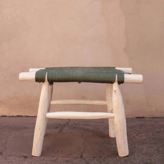 Tabouret tissé vert – Bois (photo 2 of 4)