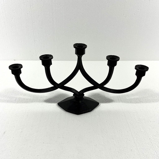 Cast Iron Candlestick From Giesserei Aachen Germany 1950'S