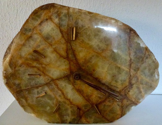 Image 1 of Vintage Table / Desk Clock, Marble/Onyx