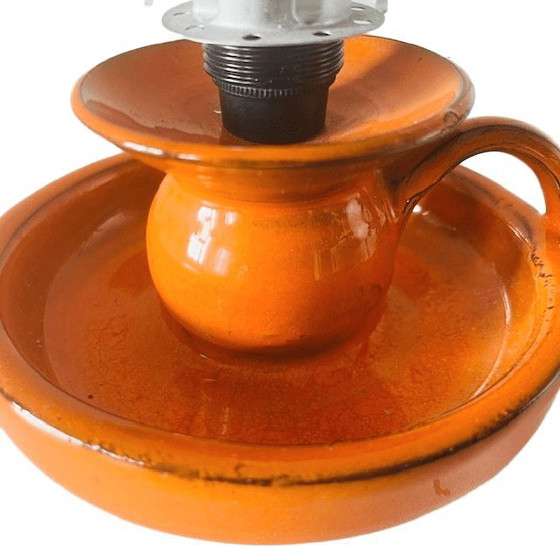 Image 1 of Vintage Space age lampenvoet oranje keramiek 1970's
