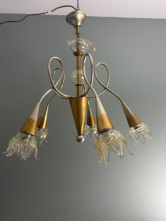 Image 1 of Design kroonluchter lamp murano florenz’lamp argento e oro