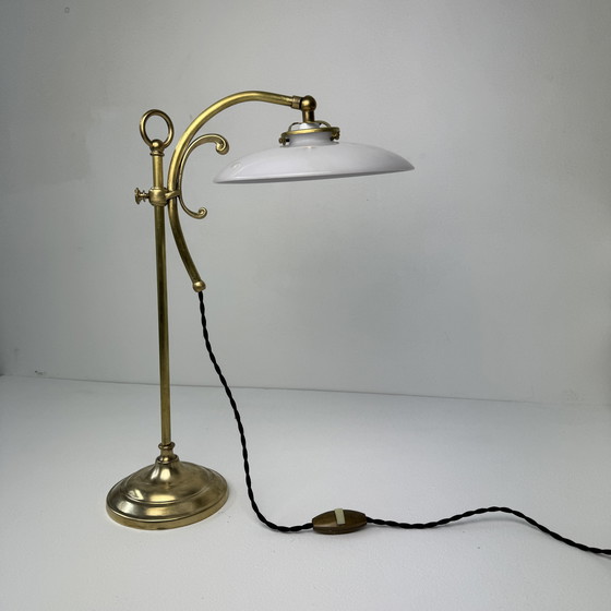 Image 1 of Antieke vintage bureaulamp omhoog en omlaag