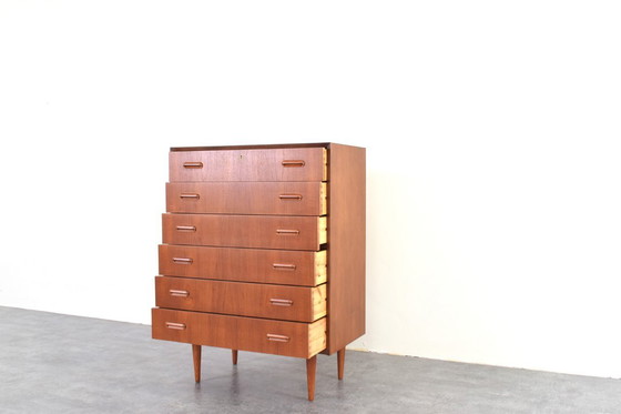 Image 1 of Deense teakhouten ladekast uit het midden van de 20e eeuw, jaren 60.