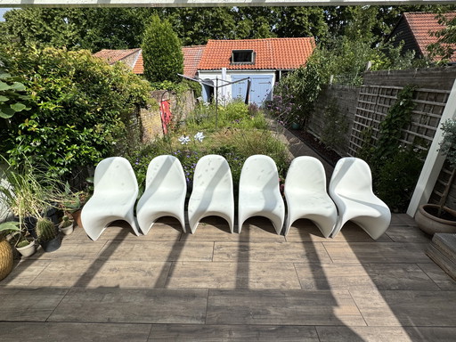 6 Panton Chair chairs by Vitra