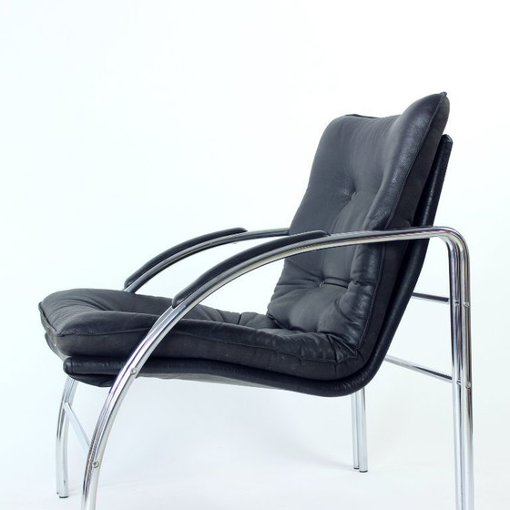 Image 1 of Lounge Chair cromata di metà secolo di Viliam Chlebo per Kodreta, Cecoslovacchia, anni '80