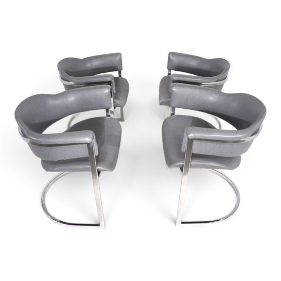 Set van 4 eetkamerstoelen van Vittorio Introini voor Mario Sabot, 1970 – Leather (photo 18 of 19)