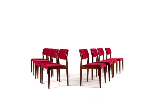 8x Danish Modern Palisander Esszimmerstühle von H.W. Klein für Bramin, 1960er