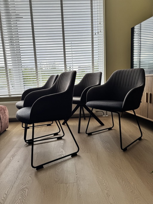 4x Arco Ease – eetkamerstoelen, Metal, Textile (photo 2 of 7)