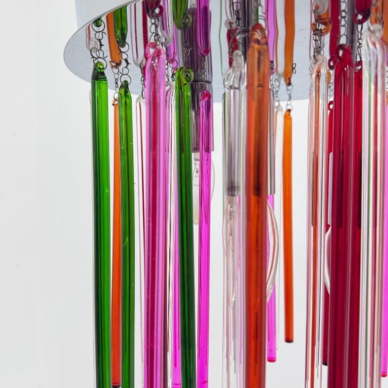Plafón moderno con tubos de cristal de colores, Plafones, Vidrio, Cromo, Rojo, Vintage (foto 11 de 15)