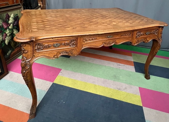 Kantoor in Luik, gebouwd in gebeeldhouwd eikenhout in Regency-stijl. – Bureau, Hollywood Regency (photo 5 of 10)