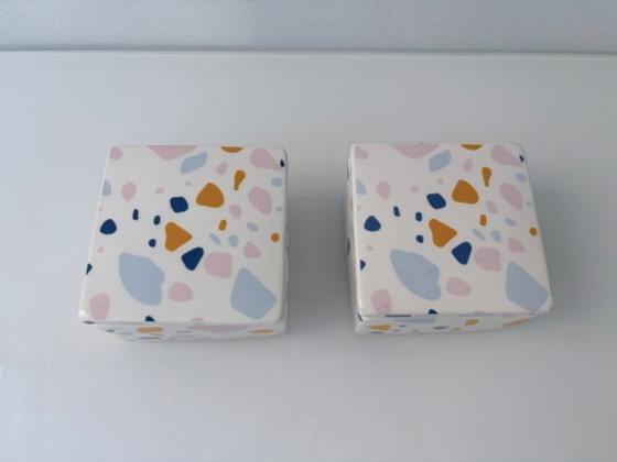 Set di 2 scatole in ceramica con design terrazzo – Ciotole (photo 6 of 9)