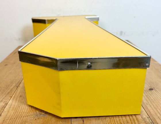 Image 1 of Large Vintage Yellow Illuminated Letter T, 1980s